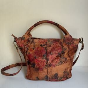 OdiLynch Leather Floral Shoulder Bag Crossbody Tote Vintage Style